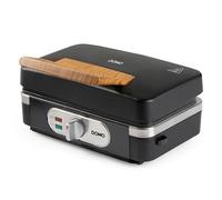 DOMO DO9278C Dispositivo multifuncional 3 en 1 Sandwichera Waffle Iron Parrilla Contacto 1100W Diseño Mate Negro con Mango de Madera