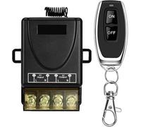 DOMO-MATIC Interruptor de Control Remoto Inalámbrico 433MHz, AC 85V-250V, Receptor de Relé con Transmisor, ON/OFF, 10A, para Luces y Electrodomésticos (1 Receptor con 1 transmisor)