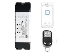 DOMO-MATIC Receptor WiFi y RF con Mando a Distancia, Interruptor Inteligente Momentáneo, Control Remoto app Tuya SmartLife, 1-2 Canales, 220V o 12/24V, Micro Relé para Luces y Motor (2 CH 220 V)