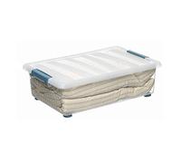 DOMO PACK LIVING CAJA KATLA TRANSPARENTE 28L CON RUEDAS Y ASAS ERGONOMICAS 59X39X18,5CM