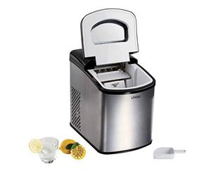 DomoClip DOM367 - Máquina para hacer hielo, color plateado y negro