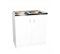 Domodomo Armario de cocina 80 x 46,5 x 82 cm, mueble de cocina, armario bajo lavabo, sin fregadero