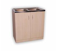Domodomo Armario de cocina 80 x 46,5 x 82 cm, mueble de cocina, armario bajo lavabo, sin fregadero