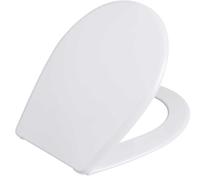 DomoDomo Asiento de inodoro blanco - Asiento de inodoro universal con tapa, ovalado, 45 x 36 cm, polipropileno, bisagras estables de 3 - 16,5 cm, resistente a los arañazos y fácil de limpiar