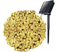 DomoDomo - Cadena de luces LED solar de 24 m, luz blanca cálida, 400 ledes, iluminación exterior, resistente a la intemperie