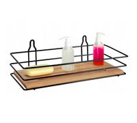 BISK Umbra estante de baño 25 cm negro-madera 08167
