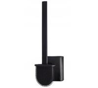DomoDomo Escobilla de inodoro (escobilla, escobilla) 36,5 x 6,5 cm - de pie o de pared, color negro mate