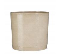 DomoDomo - Funda de maceta de cerámica con relieve beige de 27 cm, 1 unidad.