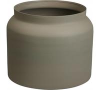 DomoDomo - Funda redonda de metal para maceta, color marrón, 33 cm, 1 unidad.