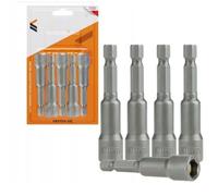 DomoDomo Juego de 5 llaves de vaso magnéticas de 10 mm, para destornilladores y brocas de impacto, acero 55 duradero, 65 mm de largo, hexagonal de 1/4 pulgadas, trabajo preciso y eficiente