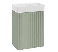 DomoDomo - Lavabo con armario bajo 50x70 cm colgante verde eucalipto - Lavabo con armario bajo moderno para baño pequeño - Lavabo de baño con lavabo - Armario bajo lavabo