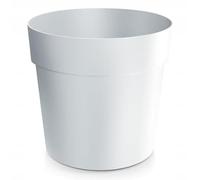 DomoDomo - Maceta de plástico redonda clásica blanca de 10,9 cm
