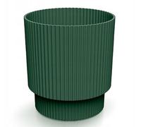 DomoDomo Maceta y Maceta Verde estriada con Base 13,8 x 12,8 cm - Maceta Decorativa Milly Round
