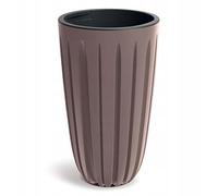 DomoDomo - Macetero de plástico acanalado alto Marsala 29 cm Wario