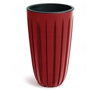 DomoDomo - Macetero de plástico acanalado alto rojo retro 29 cm Wario