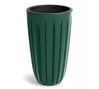 DomoDomo - Macetero de plástico acanalado alto verde 29 cm Wario