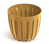 DomoDomo - Macetero de plástico acanalado amarillo mostaza 16,8 cm Wario
