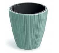 DomoDomo - Macetero de plástico acanalado con inserto de salvia 29,9 cm ORO