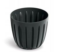 DomoDomo - Macetero de plástico acanalado negro carbón 16,8 cm Wario