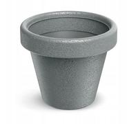 DomoDomo - Macetero redondo de plástico, 33,8 cm, color gris piedra