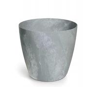 DomoDomo - Macetero redondo de plástico con aspecto de hormigón, color gris, 17,8 cm