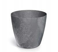 DomoDomo - Macetero redondo de plástico con aspecto de hormigón, color gris oscuro, 11,9 cm