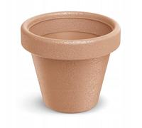 DomoDomo - Macetero redondo de plástico, terracota, color rojo ladrillo, 33,8 cm