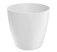 DomoDomo Macetero y maceta blanco mate 23,8 x 21,5 cm - Maceta clásica de plástico liso mate