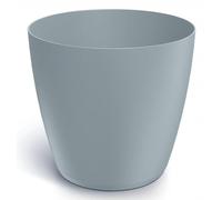 DomoDomo Macetero y maceta gris claro mate 19,8 x 18,2 cm - Maceta lisa para flores mate