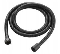 DomoDomo - Manguera de ducha de 120 cm, color negro, flexible, flexible, de alta calidad, duradera, para bañera y ducha, con doble rosca de 1/2"