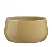 DomoDomo - Moderno macetero de cerámica liso beige 34 cm 1 unidad