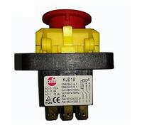DOMOJT Interruptores de botón KJD18 7 Pines Interruptor de botón electromagnético Resistente al Agua interruptores de Parada de Emergencia for máquina de molienda de Barcos 400V 6A