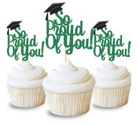 Domoo of Dreams tan orgulloso de ti Topcake Toppers Graduacin de decoracin de alimentos FELICIAS FELAD Partido Suministros Verdes