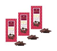 Domori® | Barra de Chocolate Negro 90% Cacao Criollo | Barra de Chocolate Sabor Fuerte - 3 x 75 Gr
