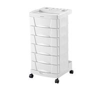 DOMPEL Carro de Mantenimiento, Almacenamiento Profesional Beauty Care con Ruedas y 6 Cajones - Peluquería/Barbería/Perfumería/Cosméticos/Salón/Tatuaje - Made IN Brasil - Blanco