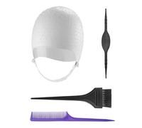DOMPEL - Kit de Gorro Profissional de Silicona para Mechas con Aguja y Regulación, Peluqueria, Salón, Teñir el Pelo, con una Brocha para teñir el pelo y un Peine De Cola fina