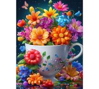 DOMROM Kits de pintura de diamantes de flores para adultos, juego de pintura de diamantes 5D, kit de pintura de diamante para manualidades, kit de pintura de diamante completo, gema digital, bordado