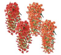 DOMTKBE Flores Colgantes Artificiales De ImitacióN De Campanilla Exterior, Campanilla De PláStico Resistente A La Lluvia Y Al Sol, DecoracióN para El Hogar, JardíN, Porche (4pcs*02)