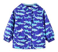 Domueay Chaqueta Impermeable Niño Cortavientos Capucha Ligero Cazadora Manga Larga Softshell con Cremallera Chubasquero Primavera Otoño Abrigos Deportivos 7-8 Años, Azul Ballena