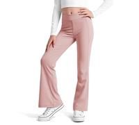 Domueay Leggings Deportivos para Niña Cómodo Acampanados Pantalón 5-14 años | Elástico, Mallas Bootcut, Cintura Alta, Casual Pantalones, Legging Infantil Baile Escolar Ropa Suaves Opacas Primavera Vtoño