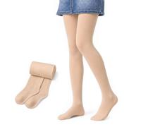 Domueay Medias para Niñas Opacas 90 Den Elásticas y Transpirable Mallas | con Pies, Suaves Elegantes, Casual Pantimedia, Ballet Danza Fiesta Uniforme Vestido Escolar, Finas Básicos Ropa, 3-12 años