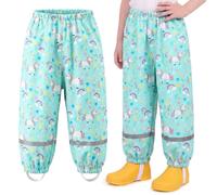 Domueay Pantalon Impermeable Niño Niña Estampados Transpirable 1-10 años | Pantalón de Lluvia, Reflectante, Sin Forro, Ligero, Pantalones Sobrepantalón, Ropa Colegio Exteriores Montaña Senderismo