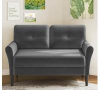 Domusensus Sofá biplaza de 48 pulgadas, sofá pequeño para dormitorio, cómodo sofá biplaza con asientos extra profundos de 21 pulgadas, sofá de 2 asientos para espacios pequeños, apartamento, mini sofá