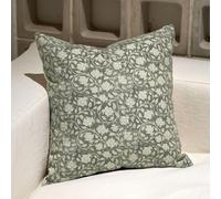 DOMVITUS - 1 Funda Decorativa con Estampado de Flores, 45 x 45 cm, para sofá, en Tonos neutros, para salón, Color Verde Laurel