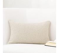 DOMVITUS Boucle - Fundas de Almohada de 12 x 20 Pulgadas, Fundas de cojín Decorativas para Cama, sofá, Sala de Estar, Fundas de cojín Suaves, 1 Unidad, Color Crema Mantequilla