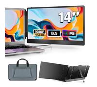 domyfan Monitor Portátil,14" FHD 1080P Extensor de Pantalla para Portátil, HDMI/USB-A/Type-C Plug and Play Funciona con 13 "-17" Windows, Mac,Chrome,Xbox, Switch, PS5