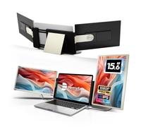 domyfan Monitor Portátil 15.6” 120% sRGB FHD 1080P Extensor Pantalla Portati para Todos Tamaños de Laptops con USB HDMI Plug-Play para Mac, Windows, Chrome, Android