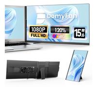 domyfan Monitor Portátil,15.6" 120% sRGB FHD 1080P IPS Extensor Pantalla Portati para Todos Tamaños de Laptops,Desmontable de Pantalla Doble con HDMI/USB-A/Type-C Plug-Play para Windows,Mac,Android