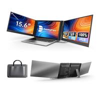 domyfan Monitor Portátil Ultra Delgado de 15.6", Extensor de Pantalla FHD 1080P IPS, Triple Pantalla para Portátiles de 13-17", Plug & Play vía HDMI/USB-A/Type-C, Compatible con Mac/Windows/Android