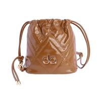 DON ALGODON Bolso bandolera limosnera con pespunte decorativo en zigzag en piel sintética de mujer Ferrara logo en metal.